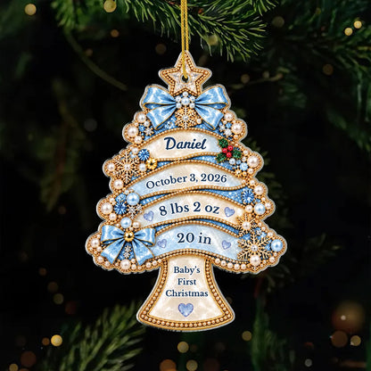 Tiny Miracle Personalized Baby's First Christmas Acrylic Ornament - Keepsake for New Parents