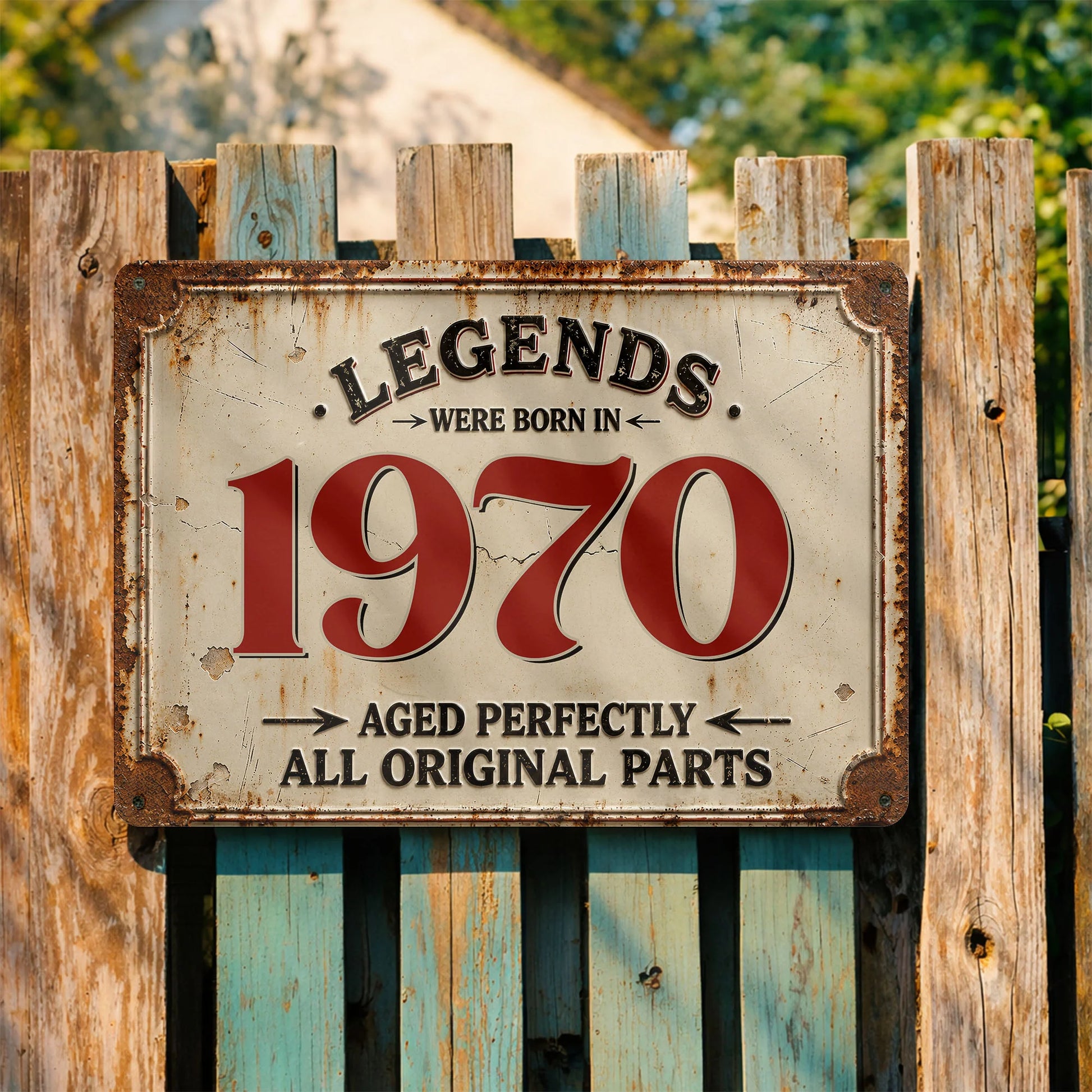 Custom Born In Legends Metal Sign for Dad with personalized design details for meaningful gifting