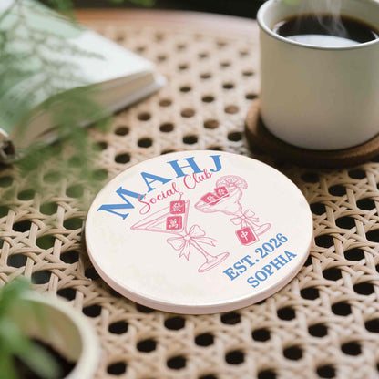 Personalized Mahjong Ceramic Coaster personalization view for Best Friends