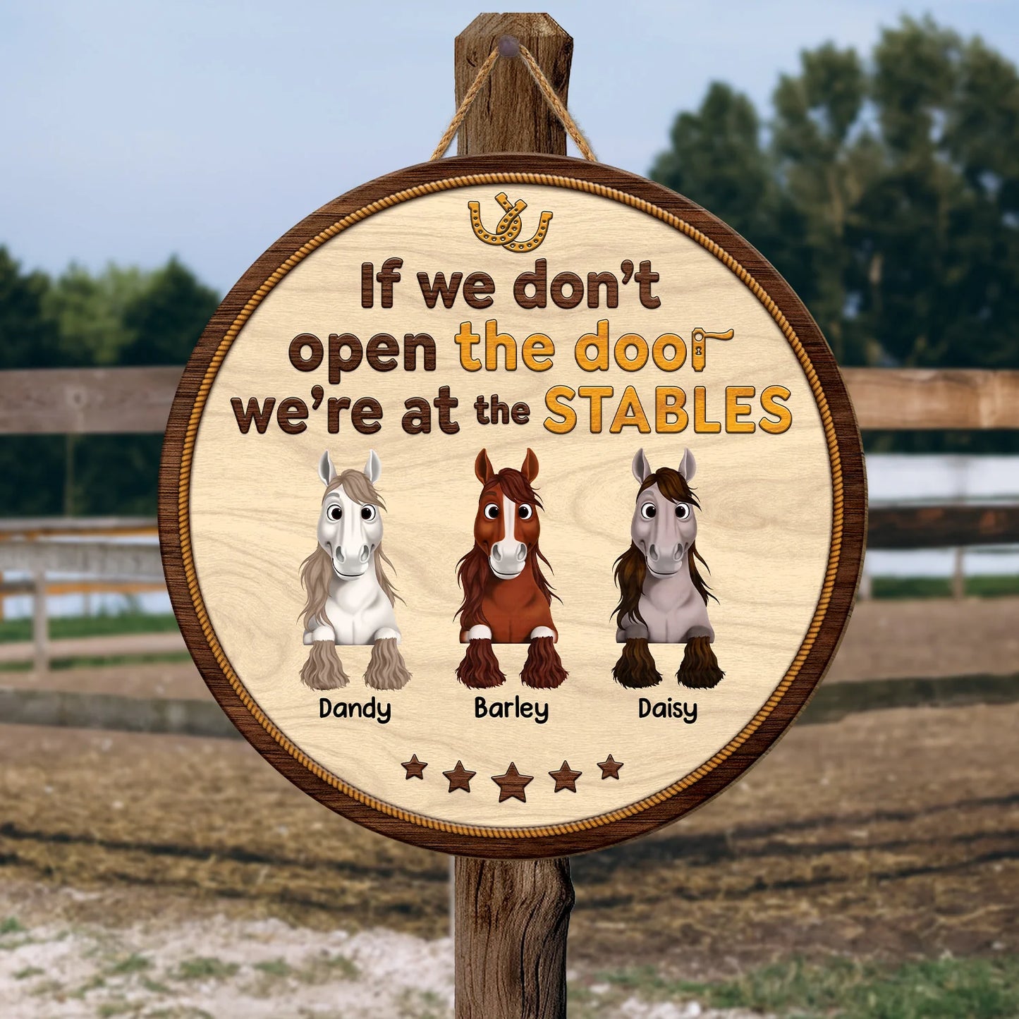 Custom Horse Stable Sign personalization view for Mom