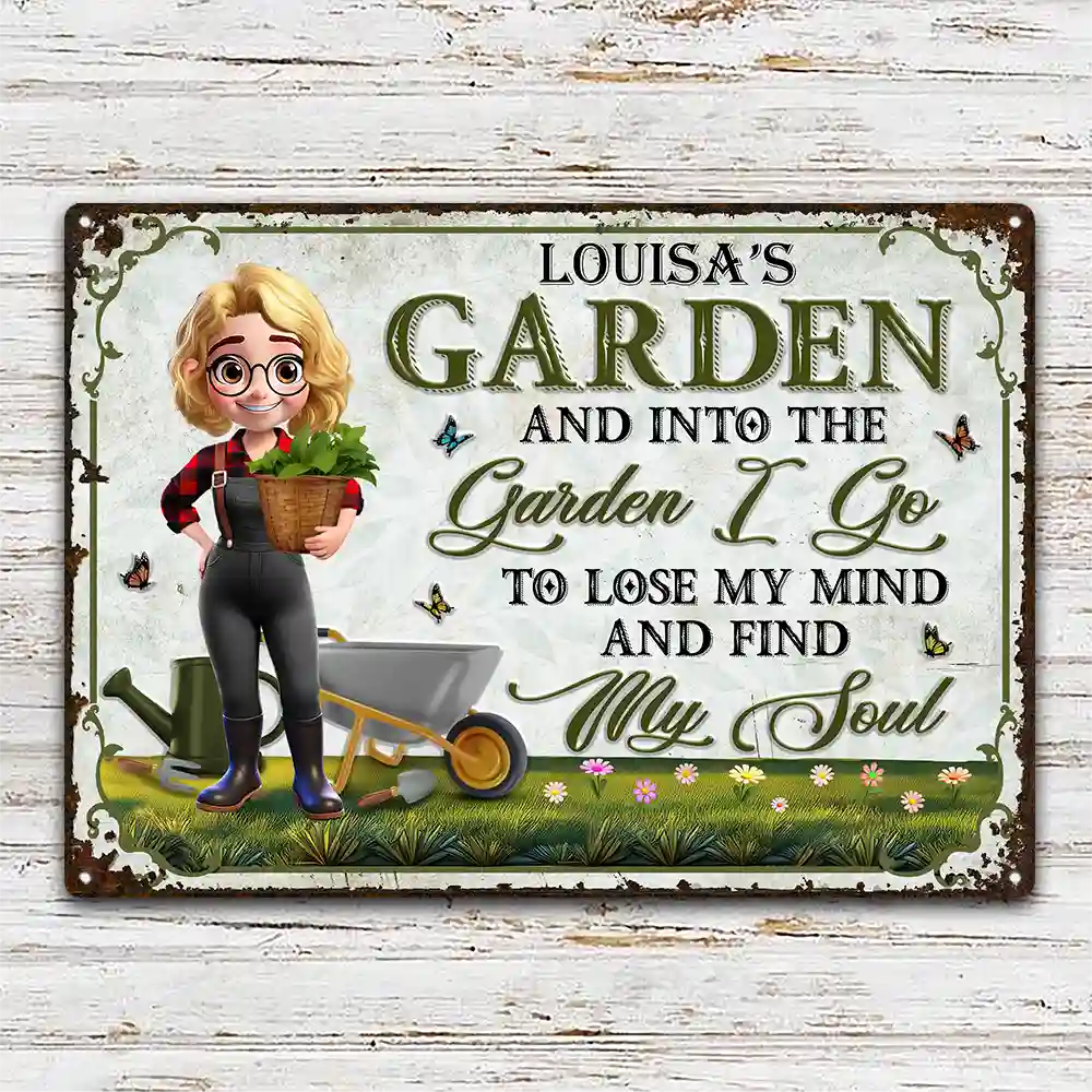 Personalized Garden Metal Sign personalization view for Mom