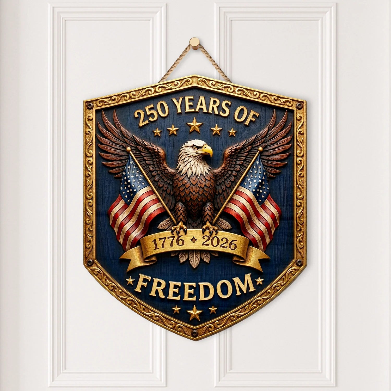 America 250Th Anniversary Personalized Wood Sign personalization view for Military / Veteran