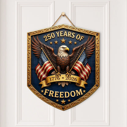 America 250Th Anniversary Personalized Wood Sign personalization view for Military / Veteran