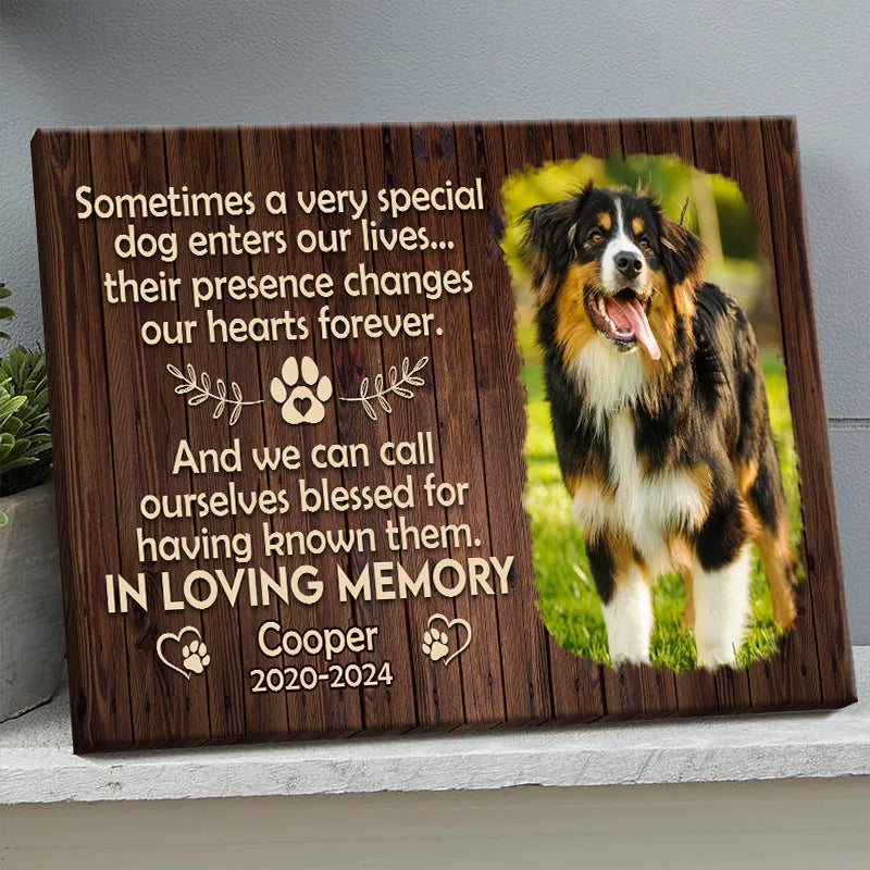 "Sometimes A Very Special Dog" Personalized Pet Memorial Canvas / Poster - Custom Wall Art Keepsake Gift
