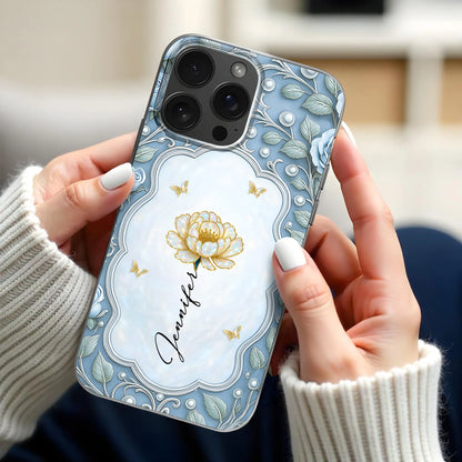 Elegant Floral And Butterfly Phone Case Design