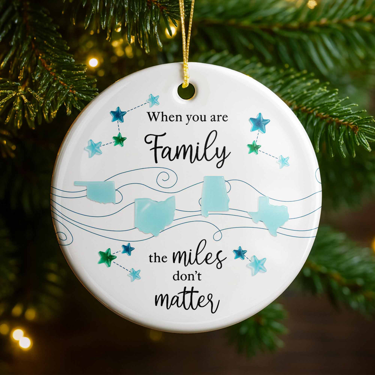 When You Are Family The Miles Don't Matter, U.S. State Shapes