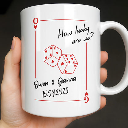 Custom Playing Card Photo Mug personalization view for Couples