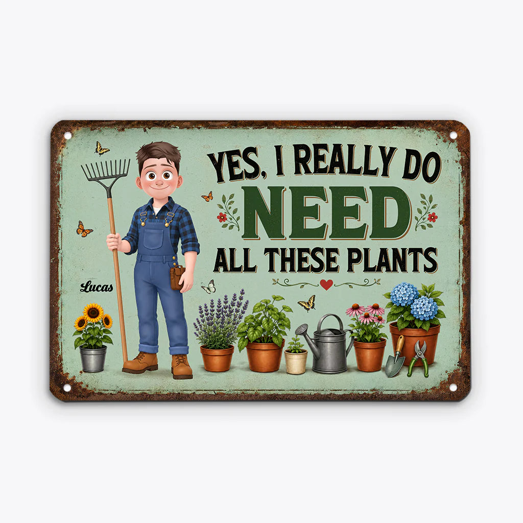 Personalized Gardening Metal Sign personalization view for Mom