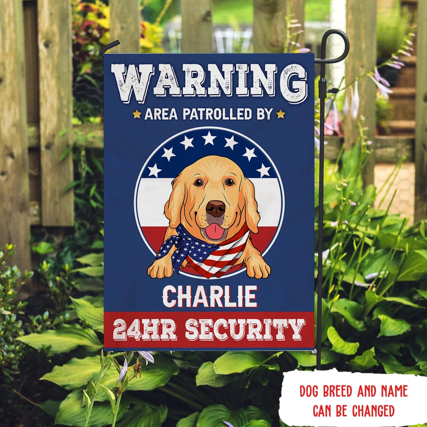 Garden Flag material and size view - Personalized Dog Garden Flag