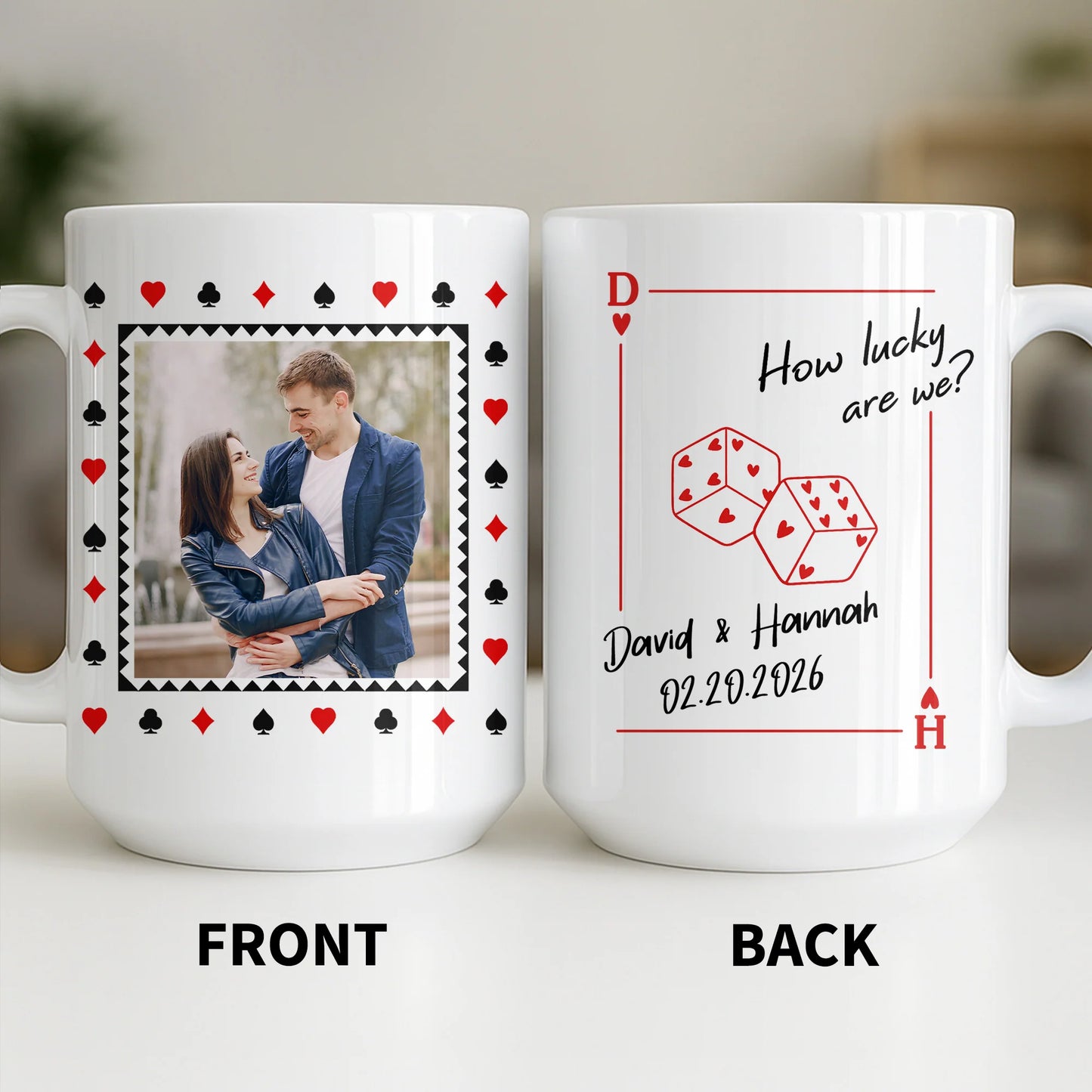 How Lucky Are We Playing Card Hearts And Dice Photo Design