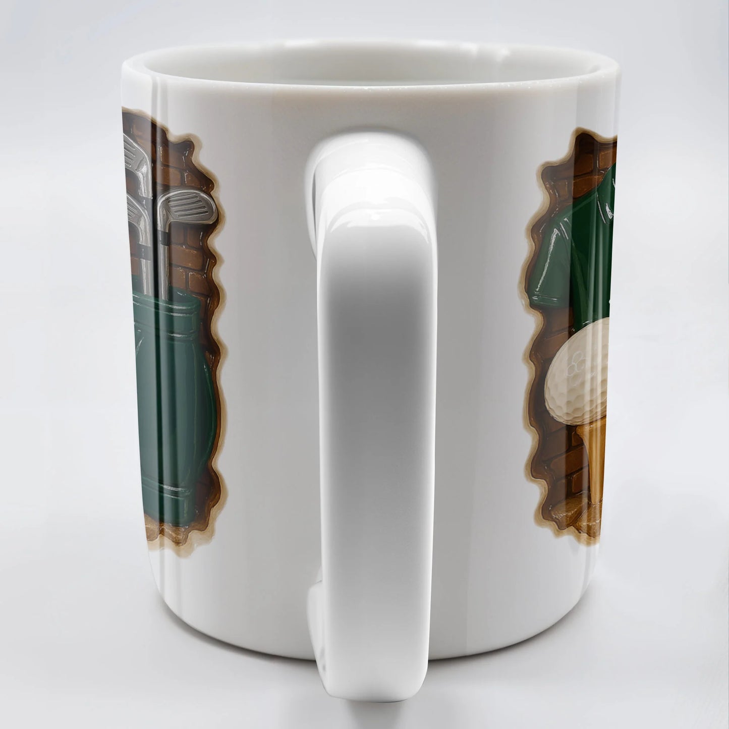 Personalized golf coffee mug featuring custom name on a green golf shirt with clubs - gift for golf lovers image 6