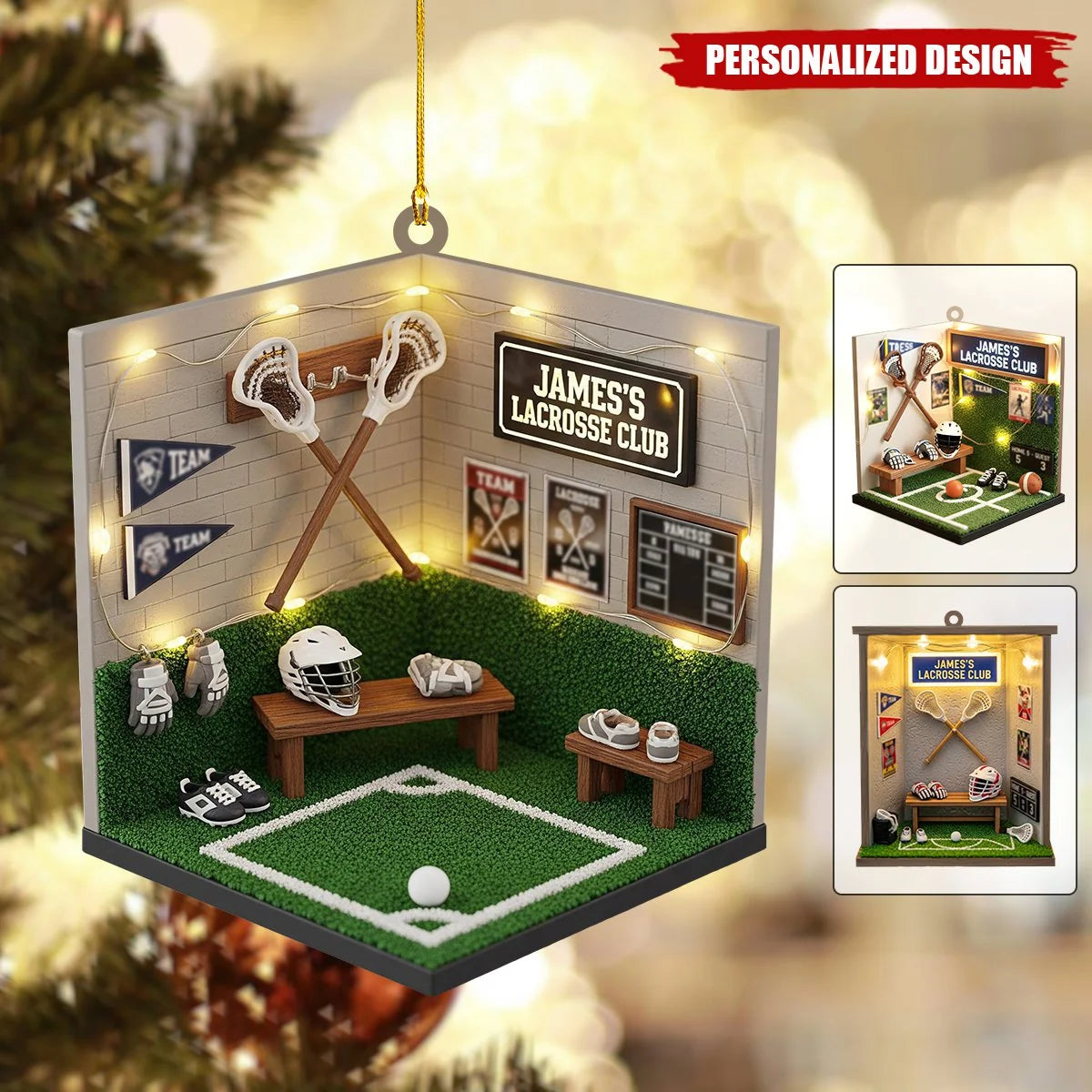 Personalized Lacrosse Acrylic Ornament - Custom Lacrosse Player Keepsake Gift