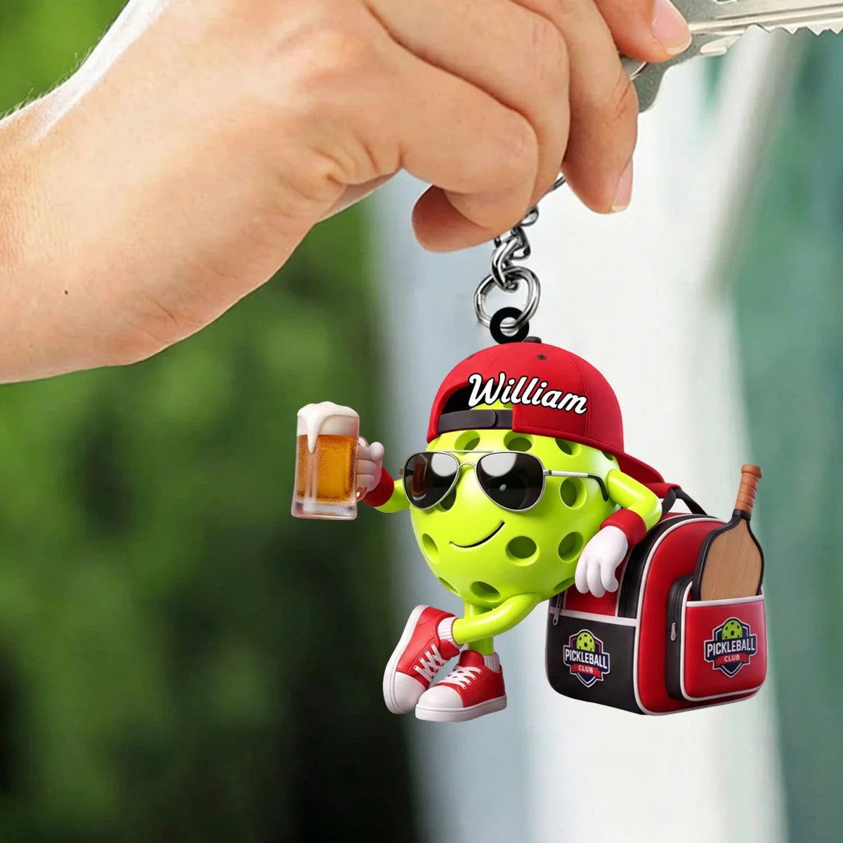 Post Game Beer Toast Personalized Pickleball Keychain - Custom Pickleball Player Gift