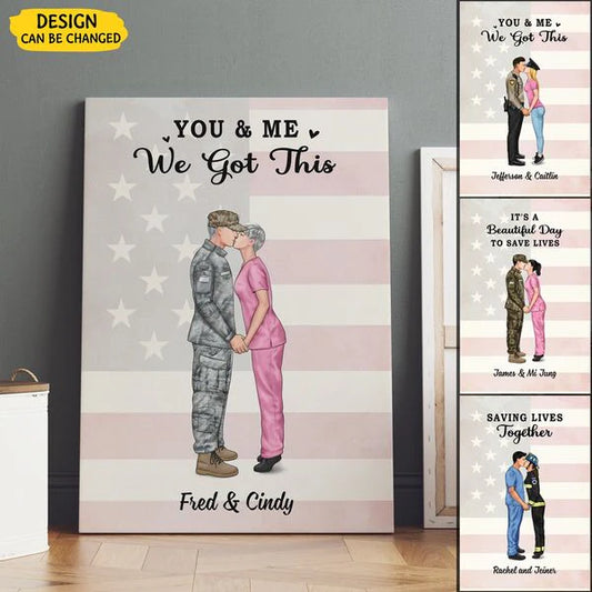 Personalized First Responder Wall Art personalization view for Couples