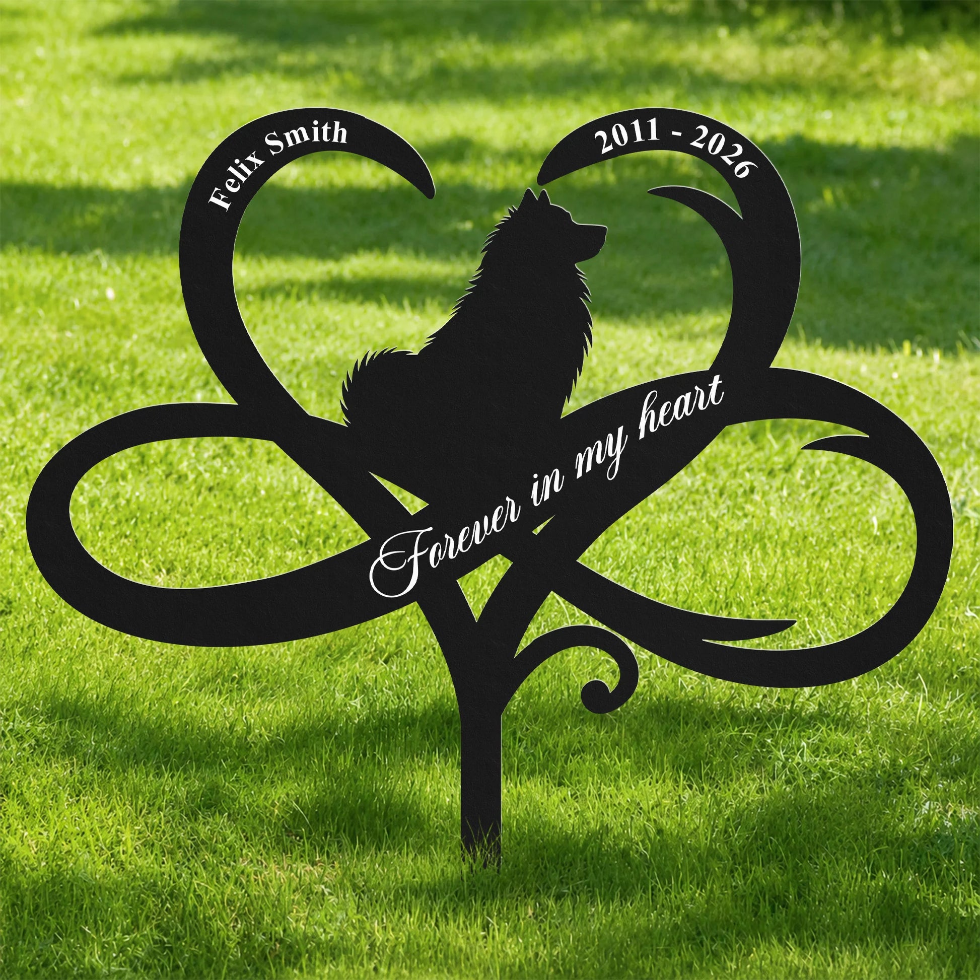 Forever Loved Forever Missed - Personalized Dog Memorial Metal Garden Stake for Pet Lovers