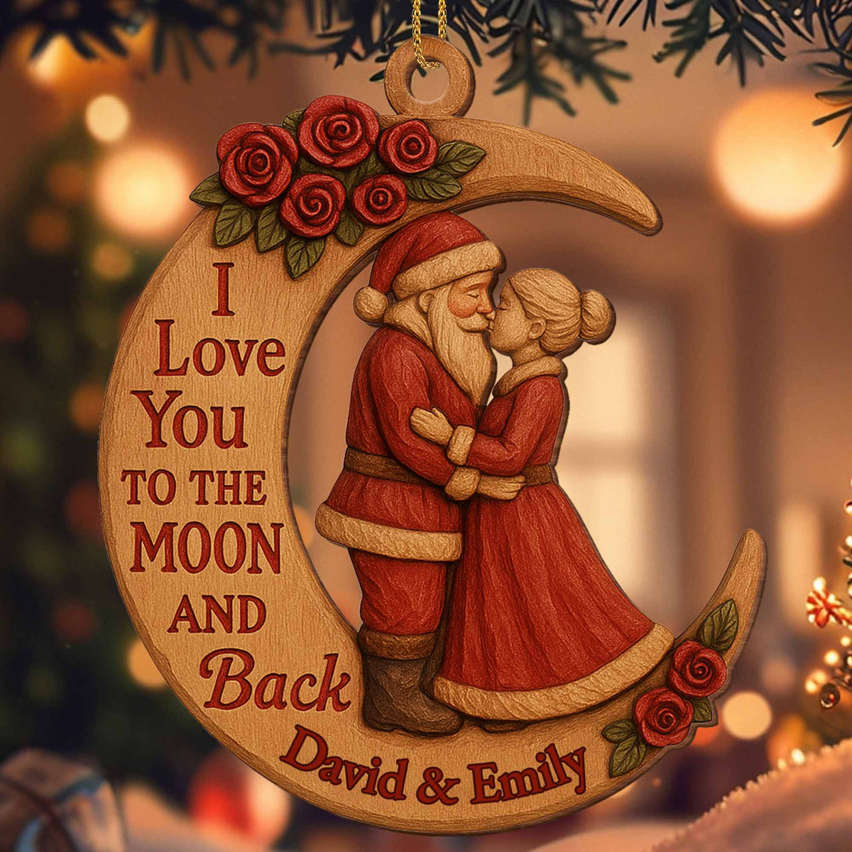 I Love You To The Moon And Back Santa Claus And Roses
