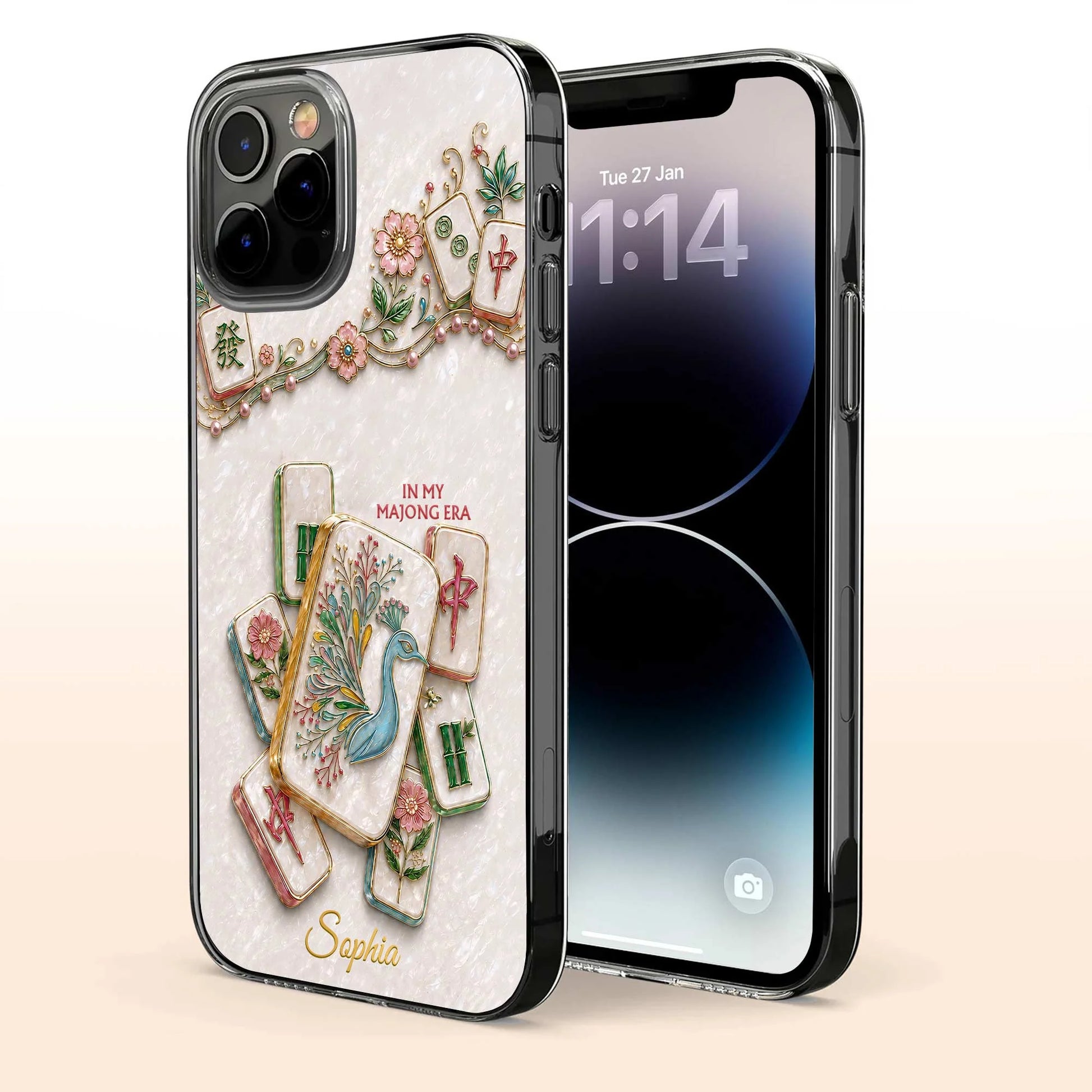 Custom Mahjong Phone Case for Mom with personalized design details for meaningful gifting image 8