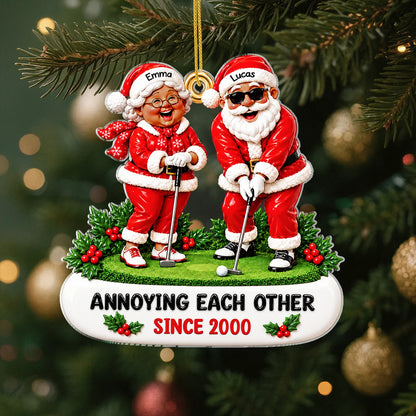 Growing Old Together Personalized Golf Couple Acrylic Ornament - Christmas Gift for Husband Wife