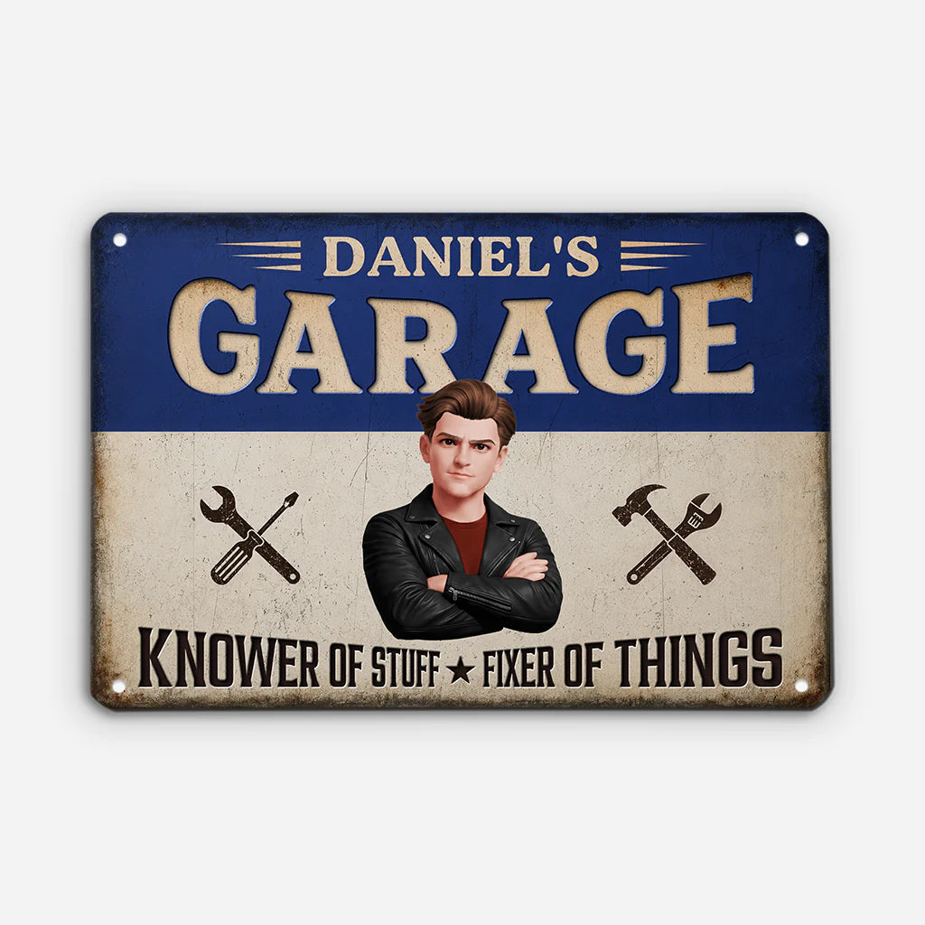 Custom Garage Metal Sign personalization view for Dad