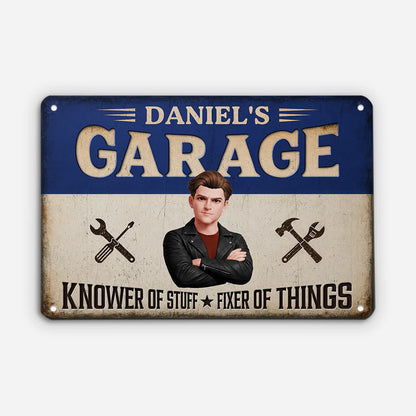 Custom Garage Metal Sign personalization view for Dad