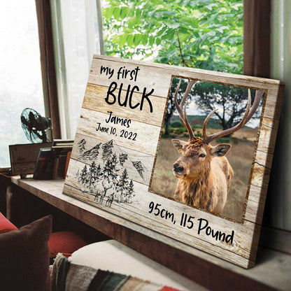 Custom First Buck Photo Canvas personalization view for Dad
