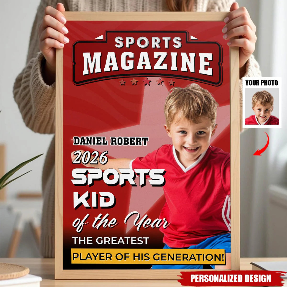 Canvas / Poster material and size view - Custom Youth Sports Poster