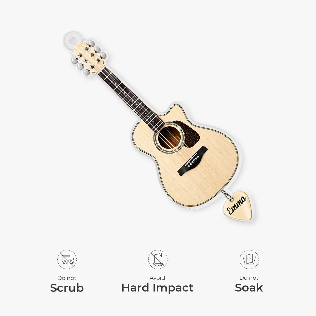 Personalized Guitar Acrylic Ornament - Custom Musical Instrument Keepsake Gift for Music Lovers and Guitarists