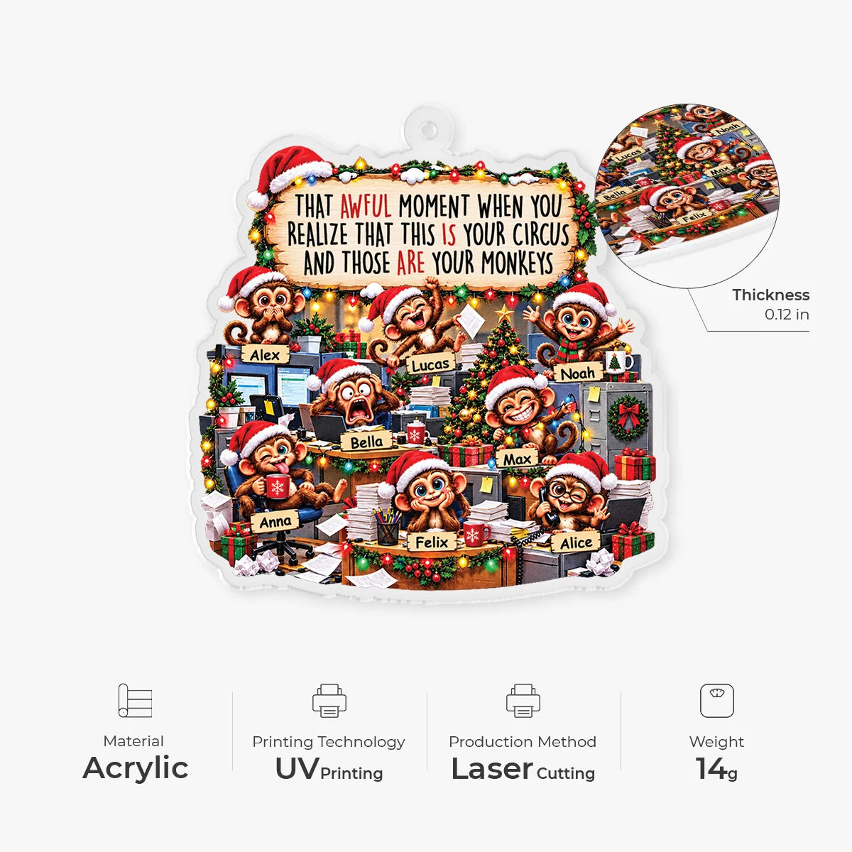 This Is Your Circus Personalized Acrylic Ornament - Funny Christmas Gift for Boss & Coworkers