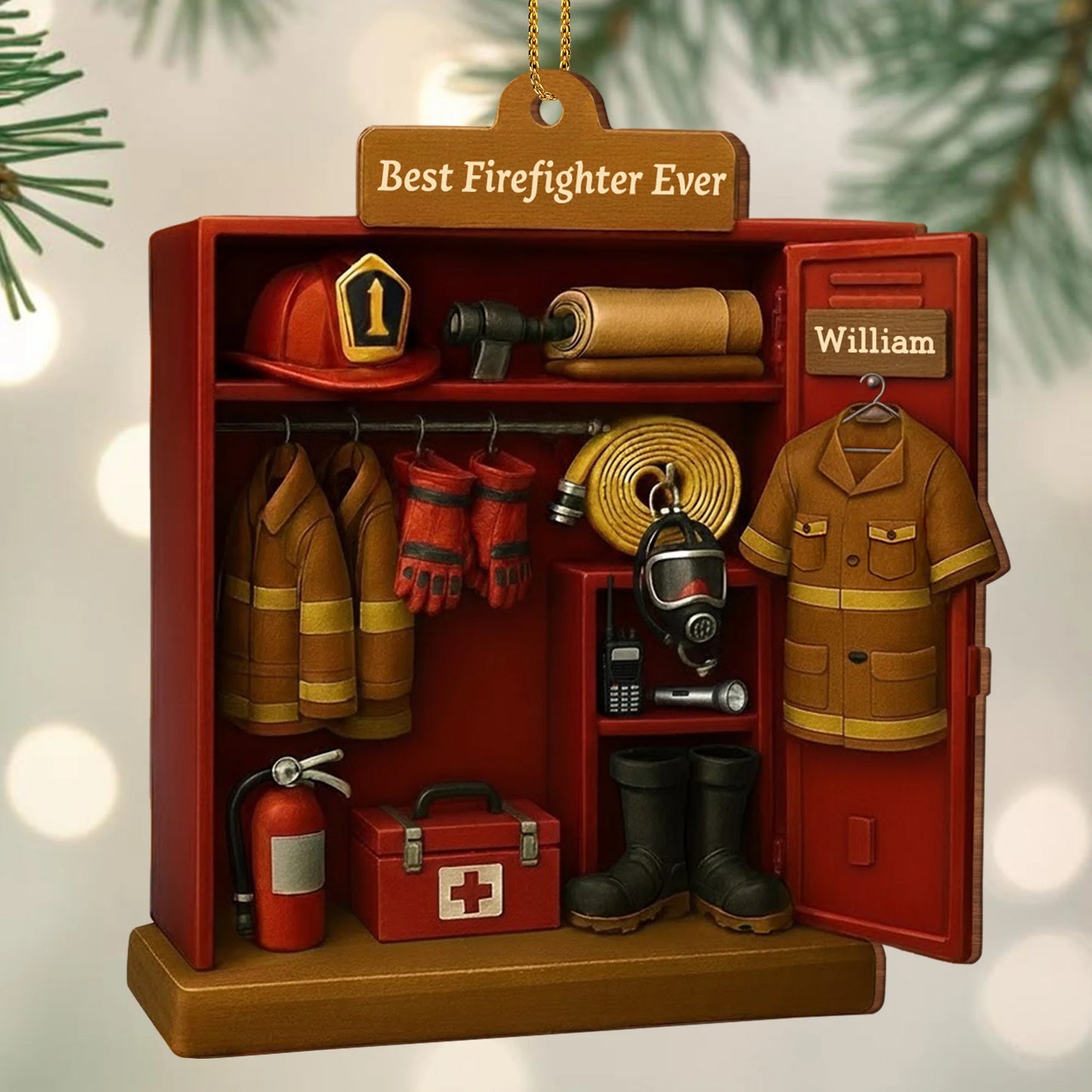 Best Firefighter Ever With Gear And Helmet