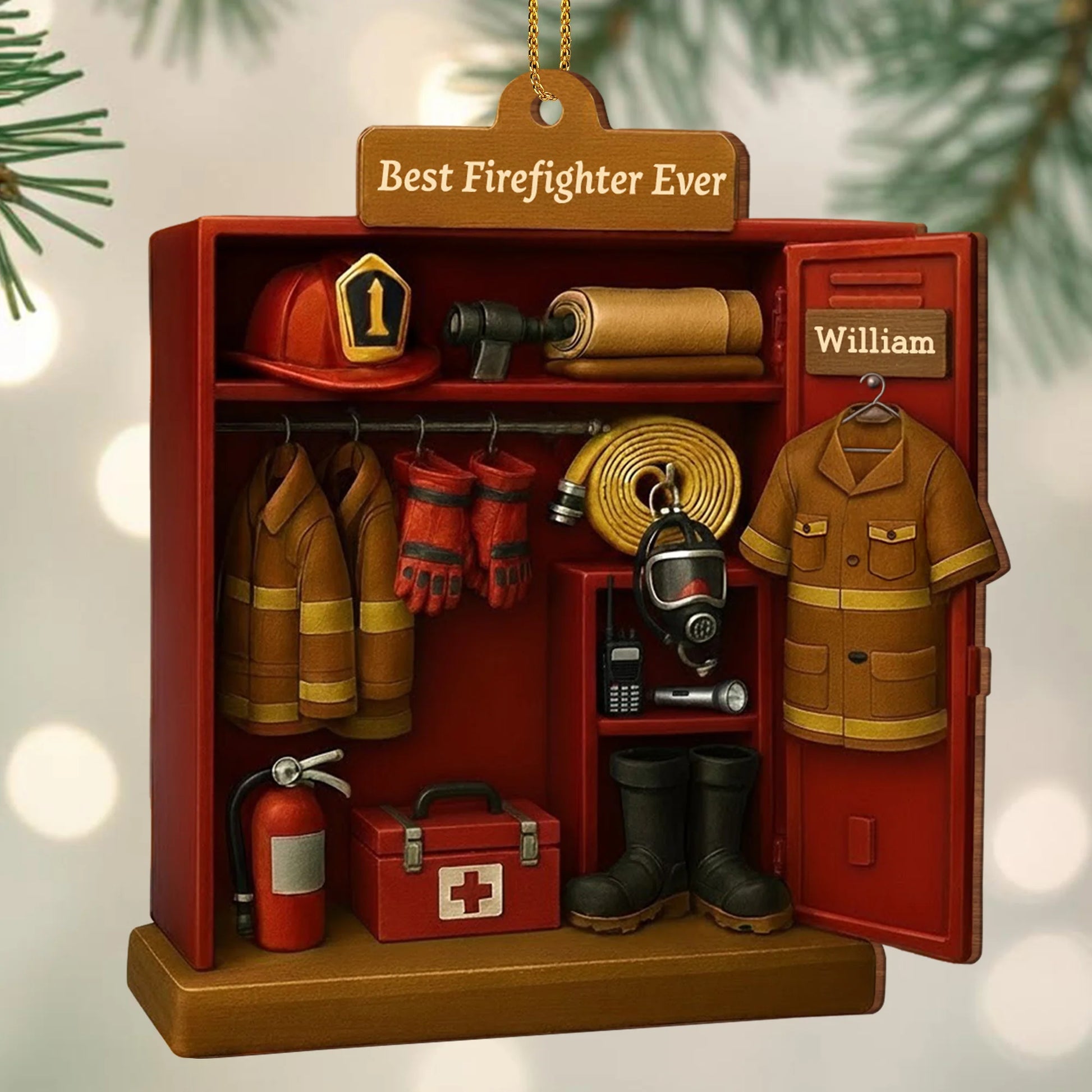 Best Firefighter Ever With Gear And Helmet