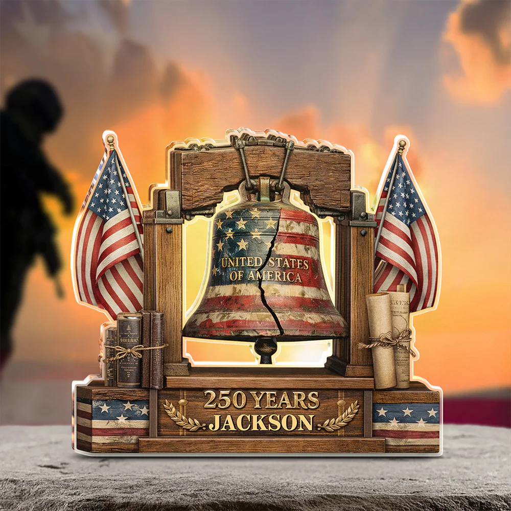 Plaque material and size view - Custom Liberty Bell Plaque
