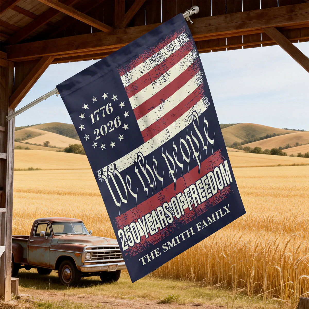 Custom America 250th anniversary garden flag with family name personalization for patriotic yard decor image 6