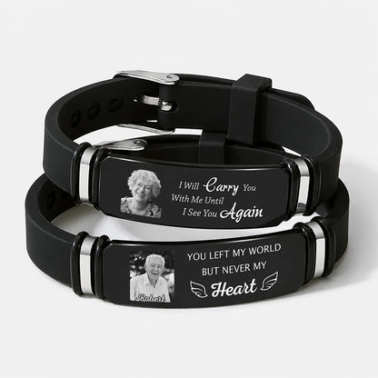 I Am Always With You Personalized Photo Memorial Bracelet - Custom Sympathy Keepsake Gift