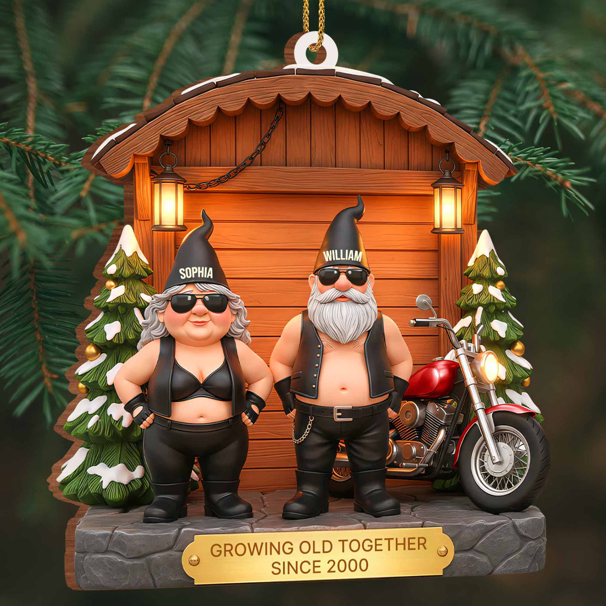 Growing Old Together With Couple And Motorcycle