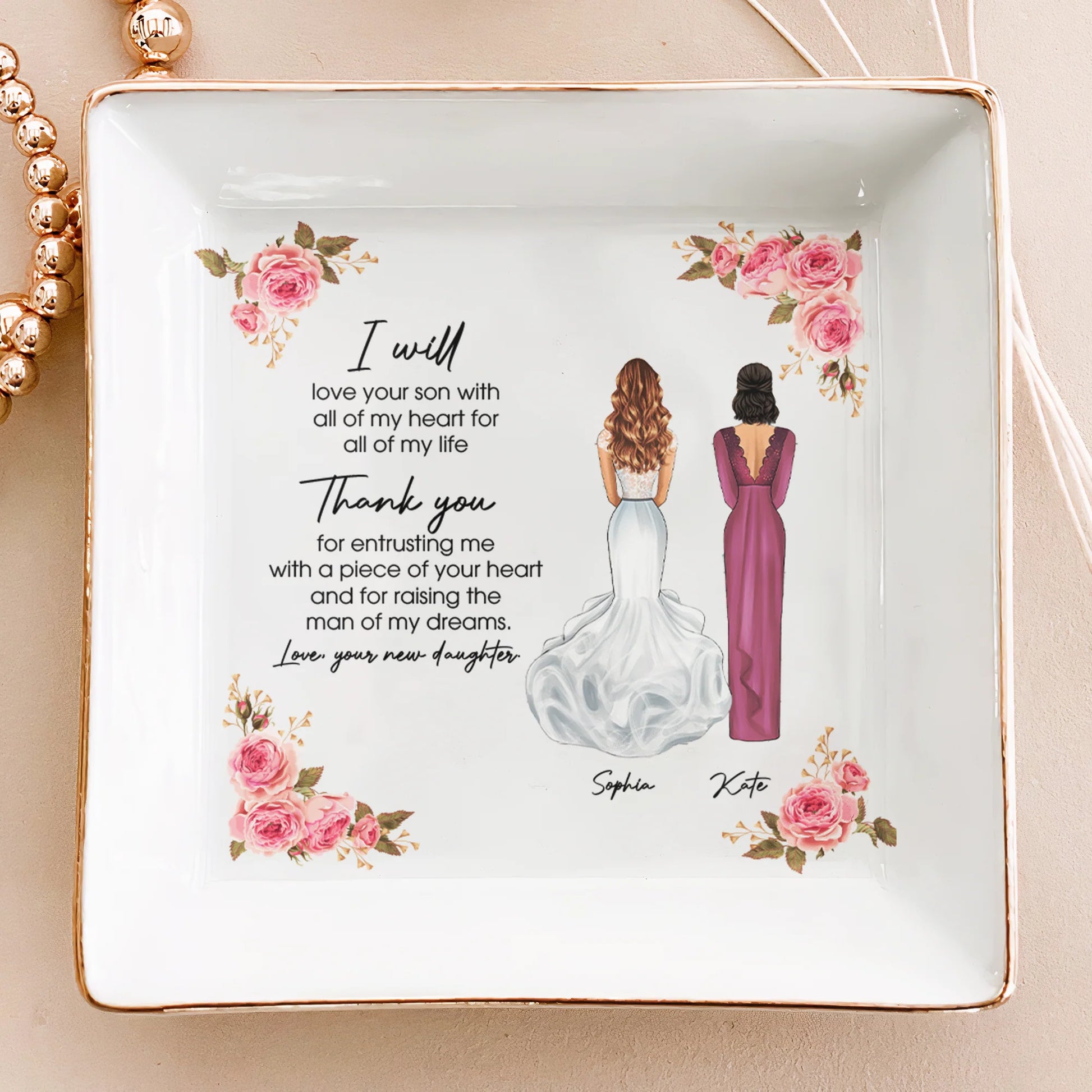 Personalized Mother Of The Groom Jewelry Dish for Mother-in-Law / Father-in-Law
