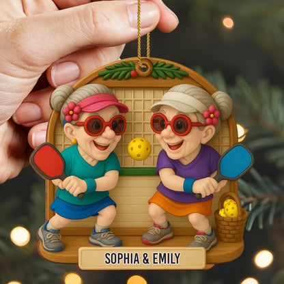 Joyful Pickleball Game Personalized Wood Ornament - Holiday Keepsake for Best Friends