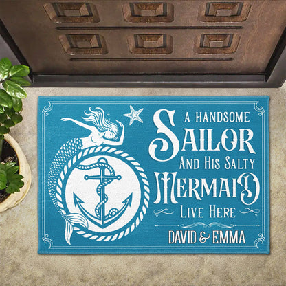 Personalized Nautical Doormat personalization view for Couples