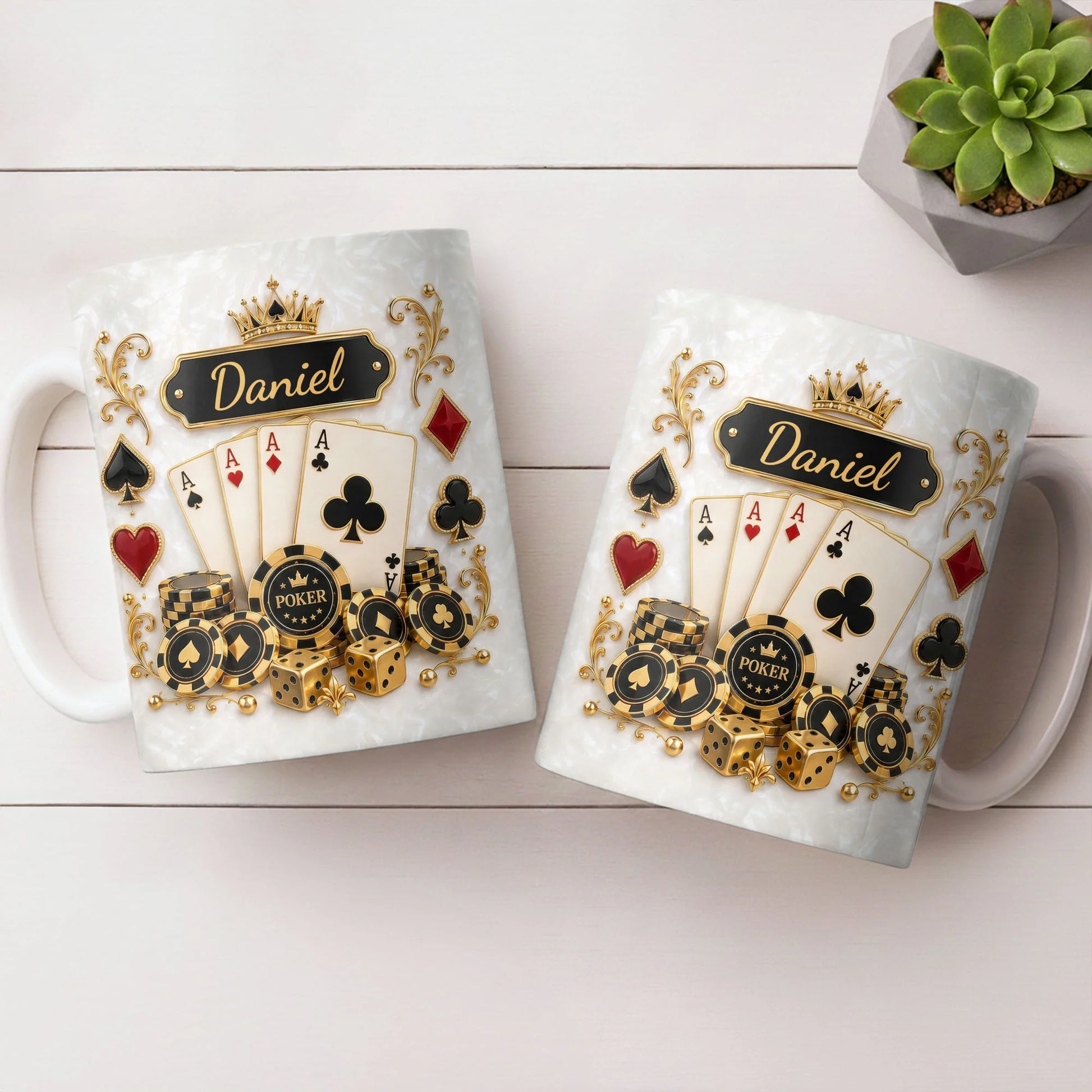 Personalized Poker King Mug for Dad with personalized design details for meaningful gifting image 7