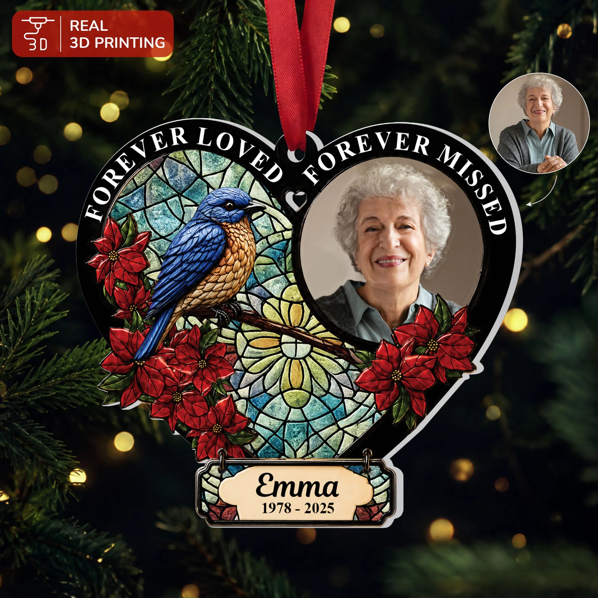 I'm Always With You - Personalized Memorial Photo Acrylic Ornament for Family Keepsake