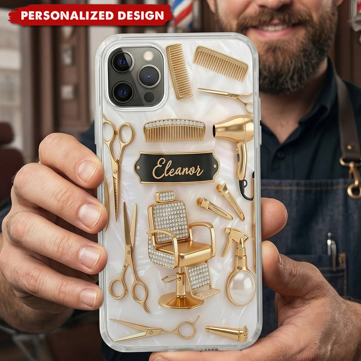 Custom Name Hairstylist Clear Phone Case - Personalized Hairdresser & Cosmetology Graduation Gift