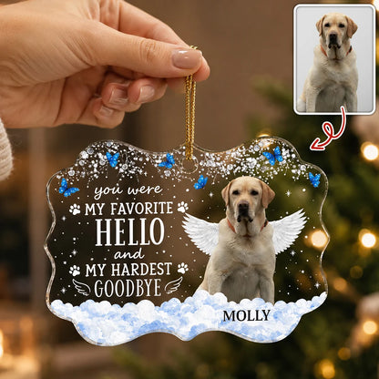 "You Were My Favorite Hello" - Personalized Pet Memorial Acrylic Ornament
