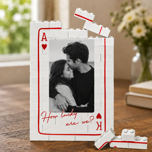 Custom Photo Building Bricks for Couples with personalized design details for meaningful gifting