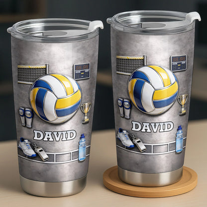 Personalized volleyball tumbler with custom name and sports equipment graphic print - personalized gift for players image 7