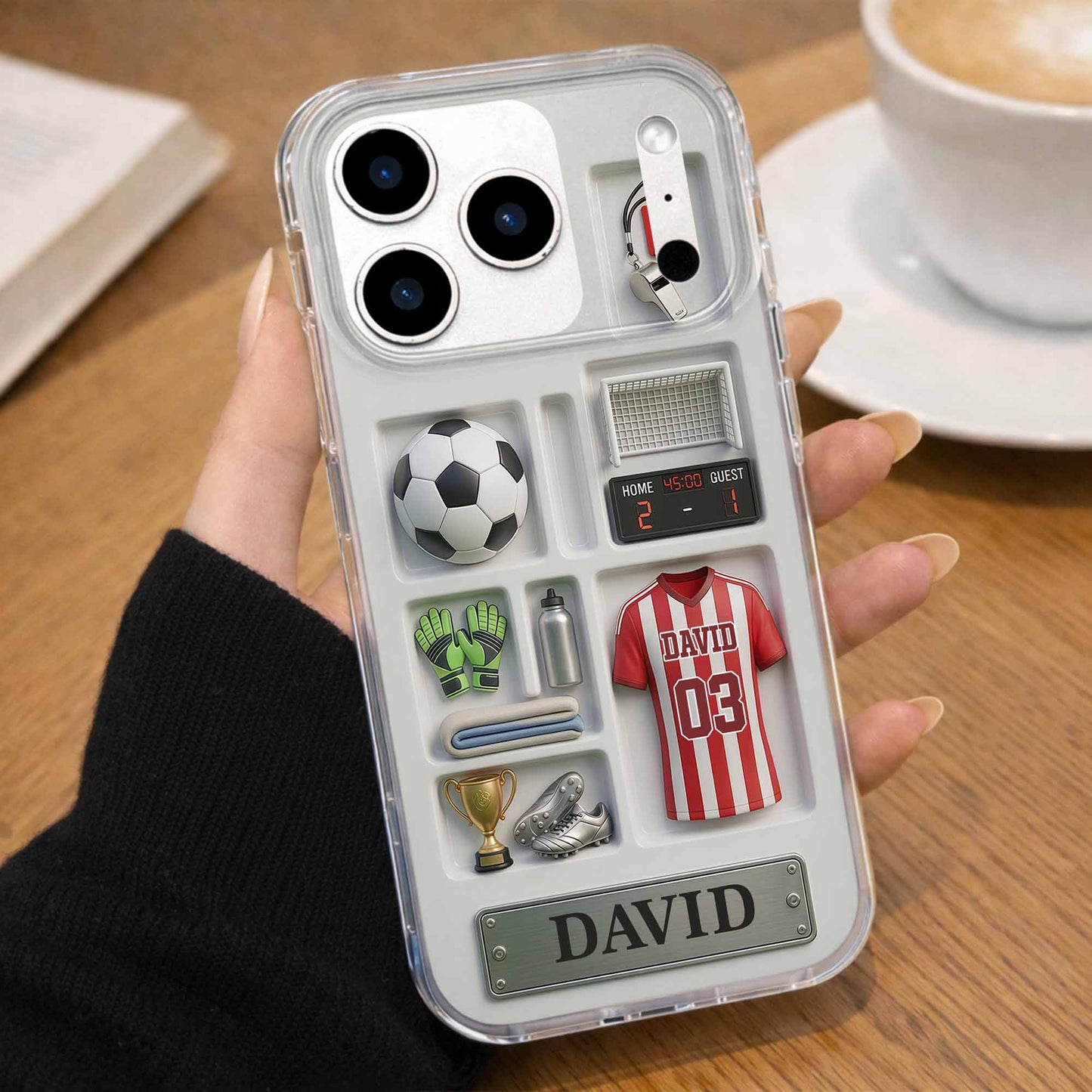 Score Your Goals Personalized Soccer Clear Phone Case - Custom Gift for Sports Fans & Players