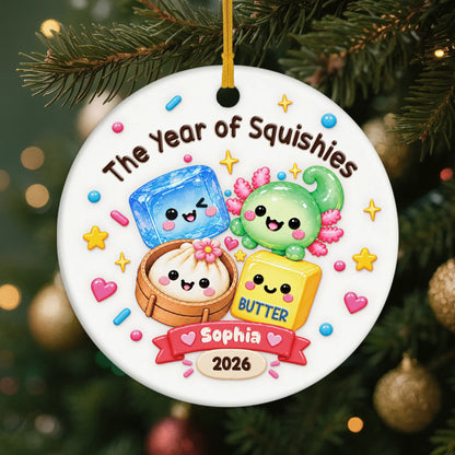 The Year of Squishies Personalized Ceramic Ornament - Kids Christmas Tree Decor