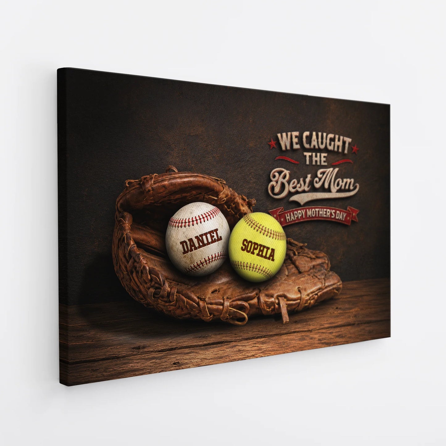 Custom Baseball Wall Art personalization view for Dad