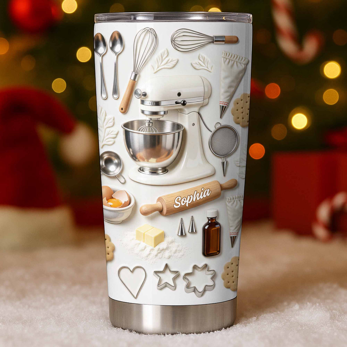 Personalized Baking-Themed Tumbler With Custom Name