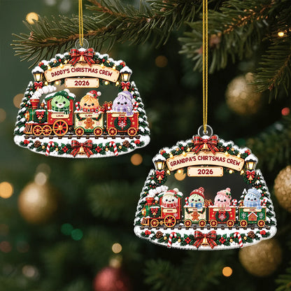 Grandma's Christmas Crew Personalized Acrylic Ornament - Custom Family Keepsake Gift