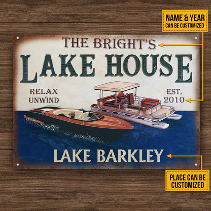Metal Sign material and size view - Custom Lake House Metal Sign