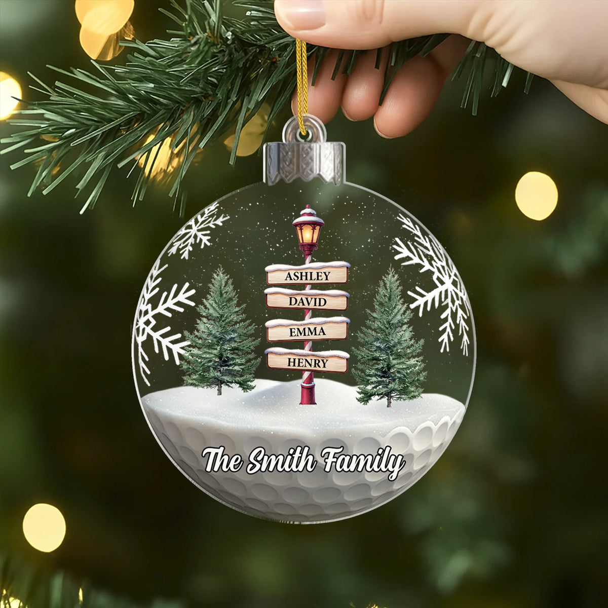 Personalized Family Street Sign Christmas Ornament - Custom Acrylic Keepsake Gift